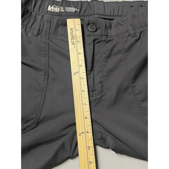 REI Co-op Pants Womens 10 Black Hiking Outdoor Stretch Elastic Waist Zip Pockets - Picture 8 of 10
